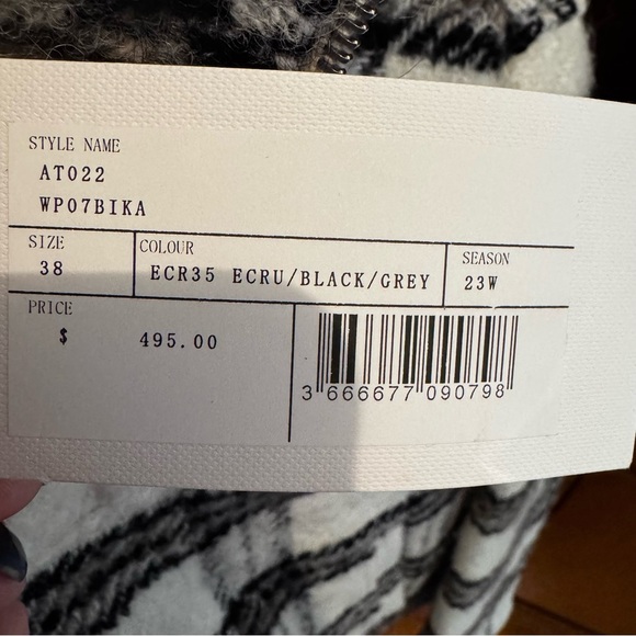 IRO Paris Bika Checked Wool-Blend Half-Zip Sweater Plaid NWT Size 38 - Picture 9 of 16